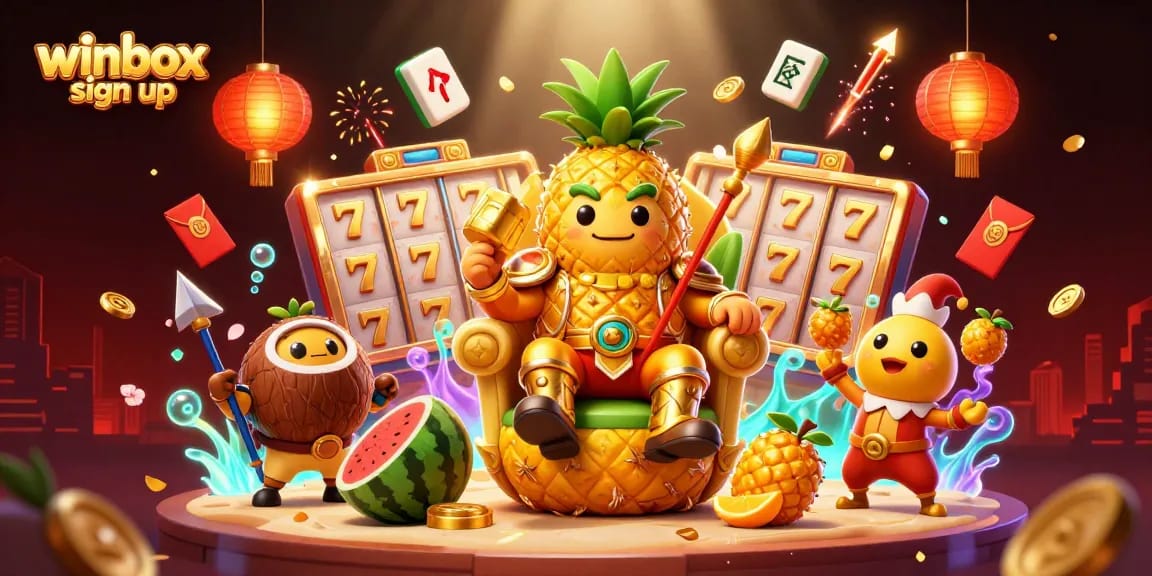 Experience the excitement of winbox sign up with vibrant casino imagery and engaging characters.