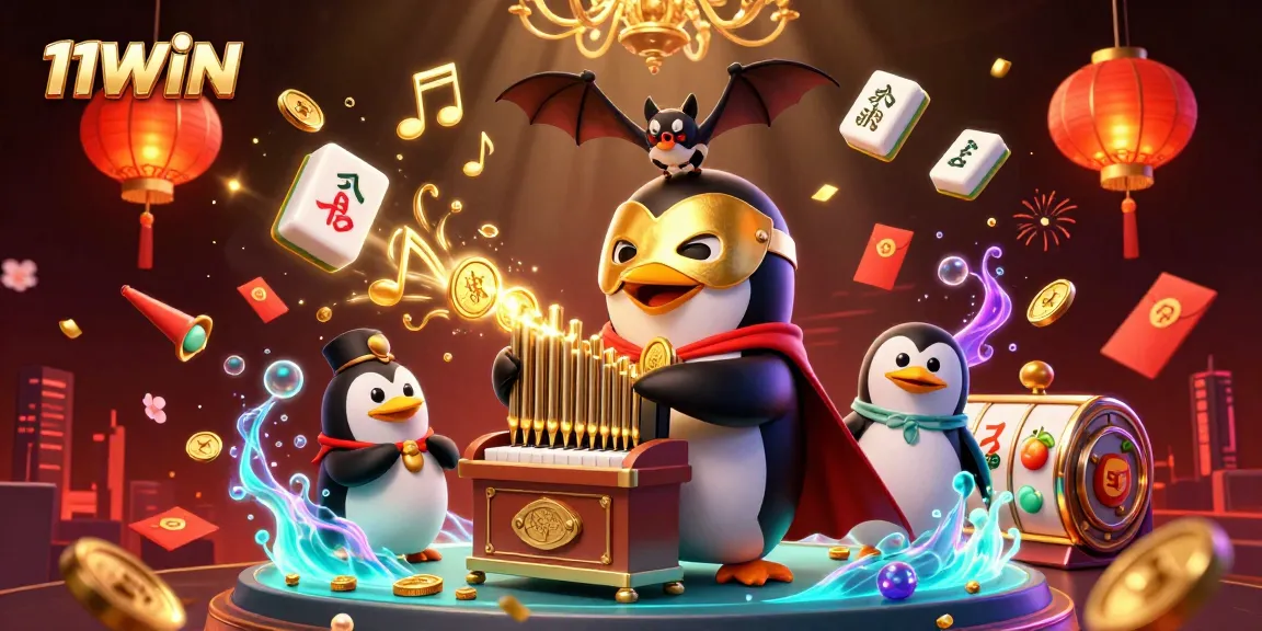 Experience thrilling gameplay at 11WIN with a penguin organist and gold coin excitement.
