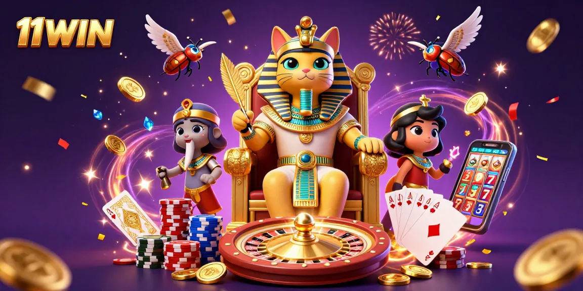 Experience the exciting world of 11WIN with vibrant casino characters and visuals.