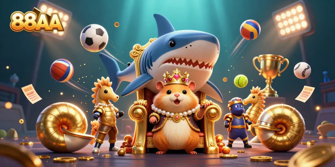Experience the thrill of 88AA with a vibrant 3D casino adventure featuring a golden hamster king.