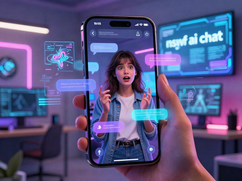 Engaging in an nsfw ai chat on a sleek smartphone, showcasing innovation.