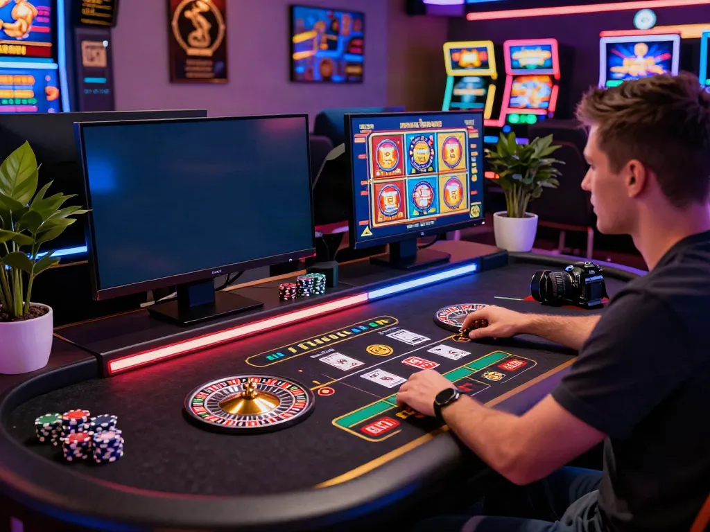 Player enjoying a casino not on GamStop experience at a modern gaming setup.