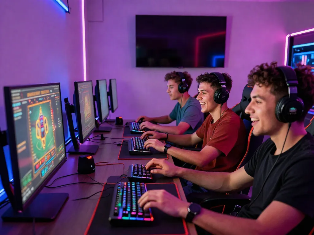 Friends enjoying a casino not on GamStop experience while gaming online together.