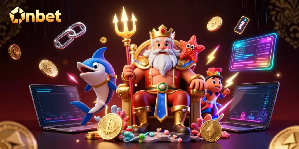 Engage with Onbet's immersive crypto casino featuring Neptune and astonishing game elements.