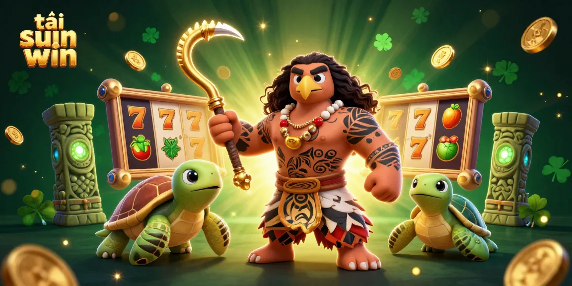 Experience playful gaming and tải sun win with a vibrant 3D illustration featuring dynamic casino elements.