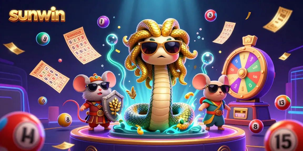 Experience the thrill of sunwin gaming with lively characters amidst dynamic lottery elements.
