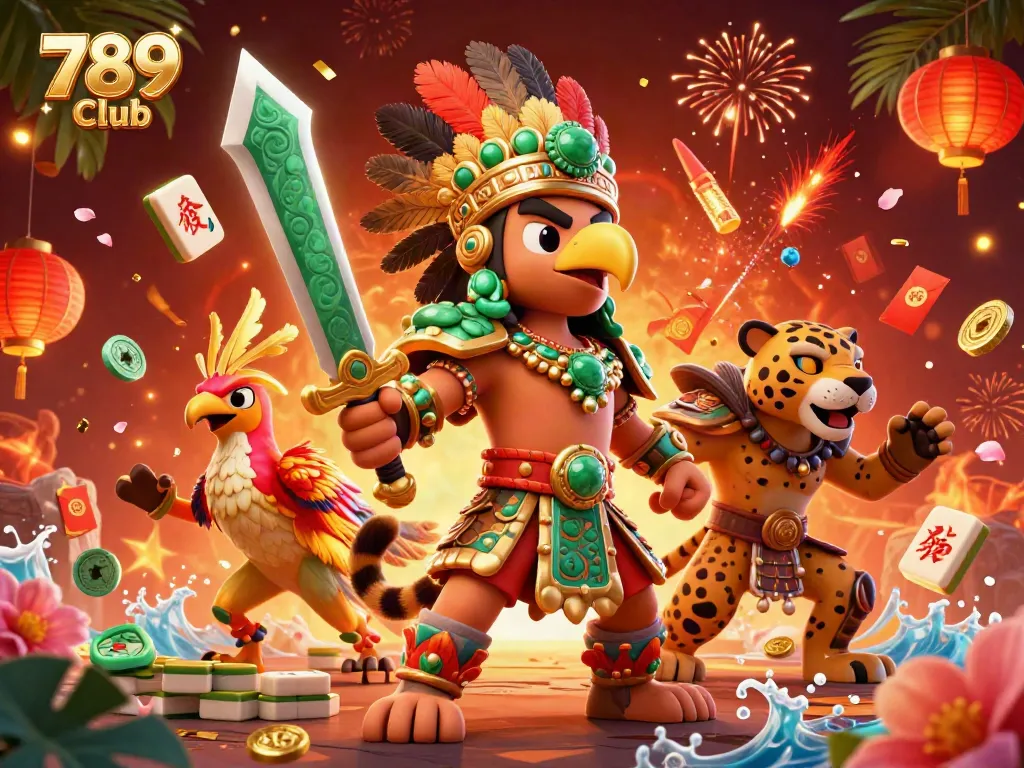 Experience thrilling gameplay with 789 Club's vibrant casino scene featuring dynamic characters and festive elements.