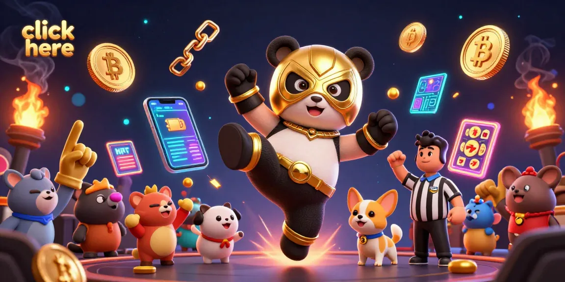 Click here for an action-packed casino scene featuring a panda wrestler and crypto elements!