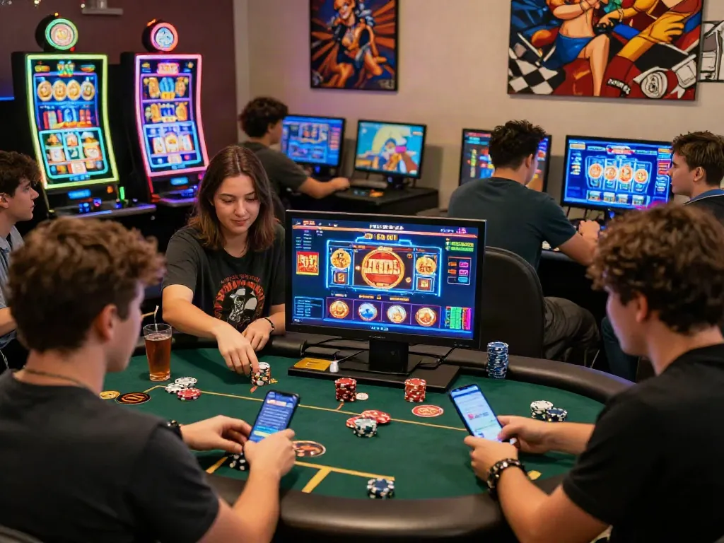 Players enjoying games at a casino not on GamStop in an exciting atmosphere.