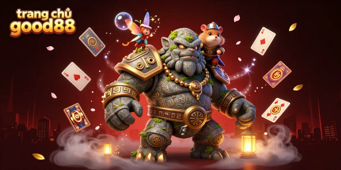 Win big at trang chủ good88 with fun characters and exciting slot elements in this illustration.