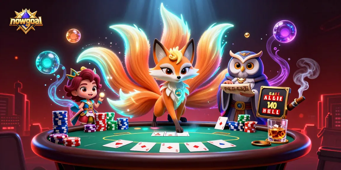 Engage in real-time betting insights with nowgoal's immersive gambling scene featuring a vibrant poker table.
