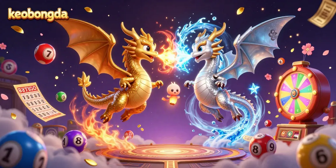 Engage in thrilling gambling with keobongda while dragons unleash fire and ice amidst vibrant game elements.