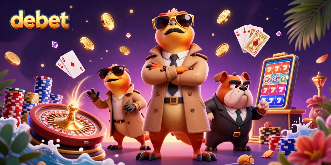 Experience thrilling gameplay at debet with cartoon raptors entering a VIP casino lounge.