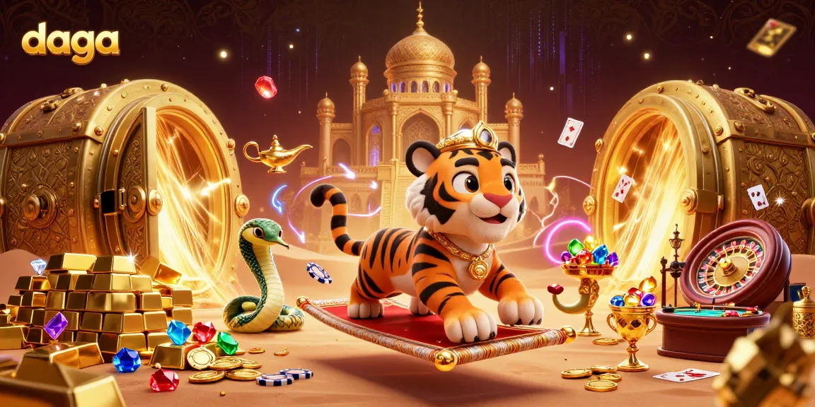 Experience the excitement of daga with an energetic 3D casino adventure featuring vibrant elements and characters.