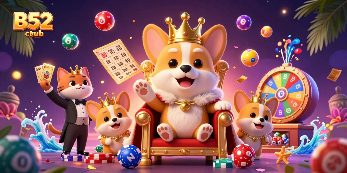 B52club players enjoy vibrant lottery drawings with rich graphics and exciting prize elements surrounding them.