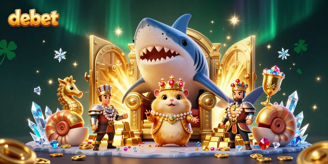 Bet on the thrilling world of debet, embodied by a fierce hamster king amidst treasures and excitement.