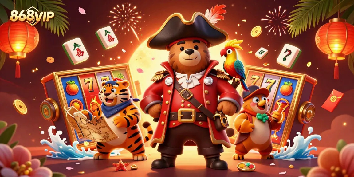 Experience thrilling gameplay at 868VIP with colorful slots and engaging rewards in this vibrant casino scene.