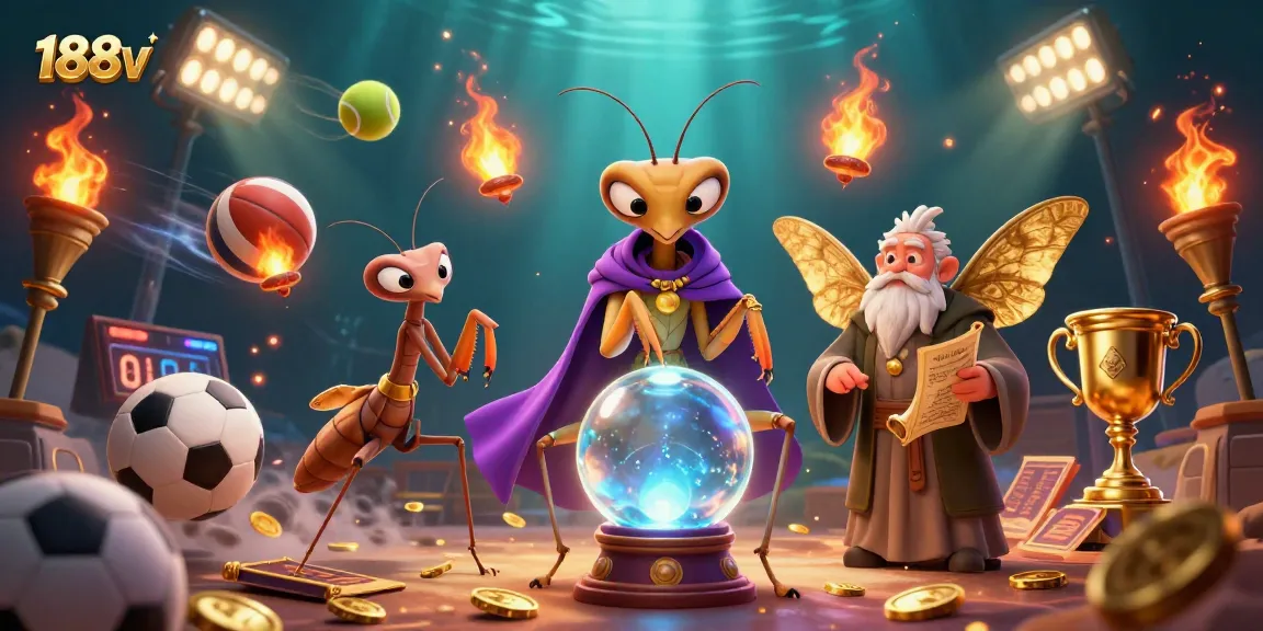 Experience 188v's vibrant casino environment with a mystical fortune teller and engaging game elements.