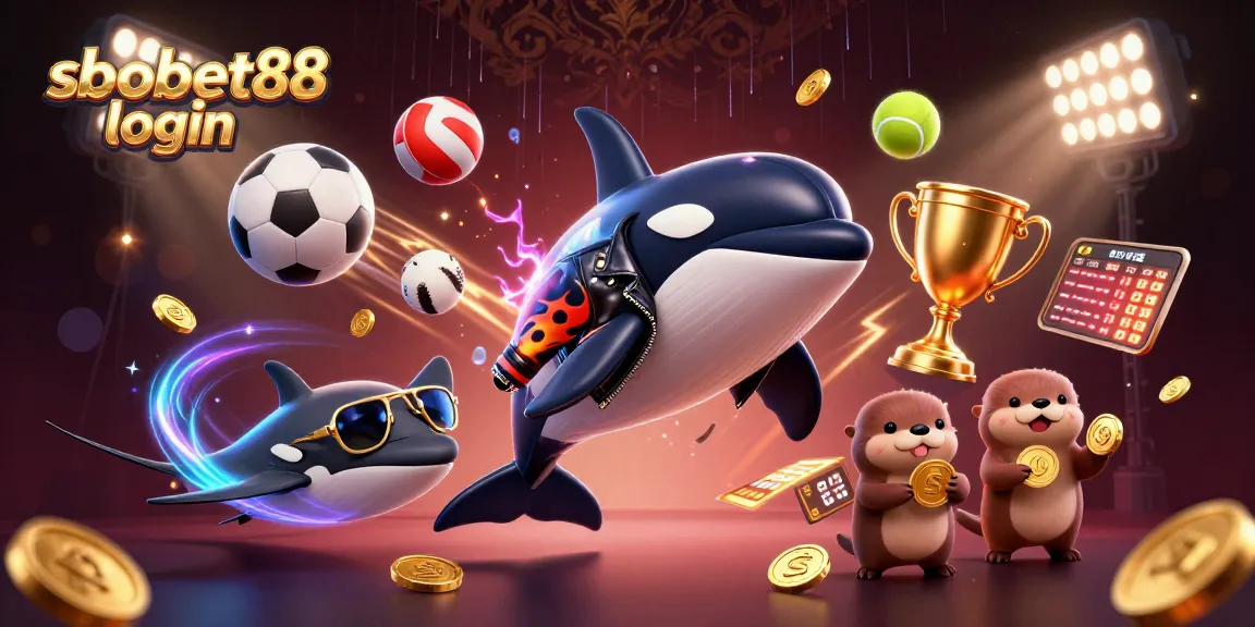 Place winning bets with sbobet88 login in a vibrant, action-packed casino scene.