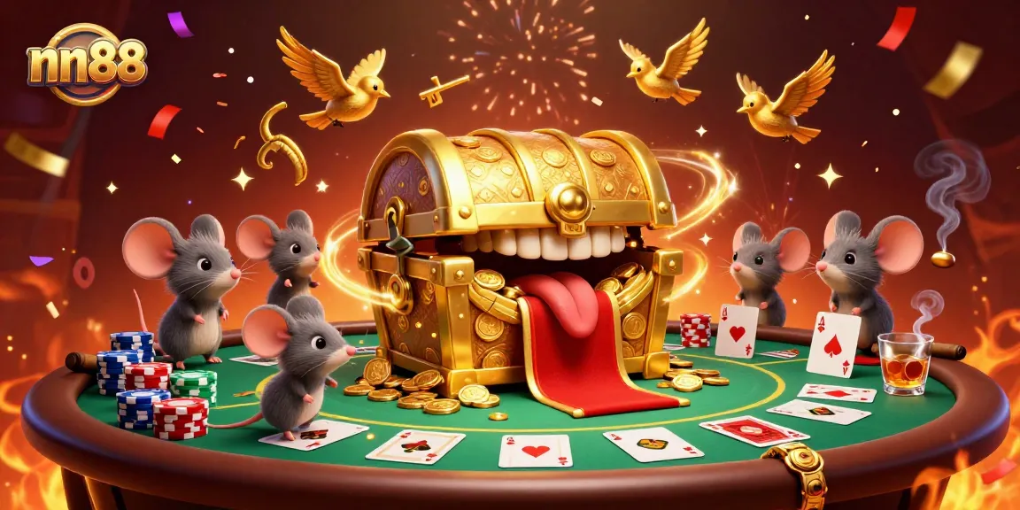 Engage with nn88 by exploring a vibrant 3D casino scene filled with rich game elements.