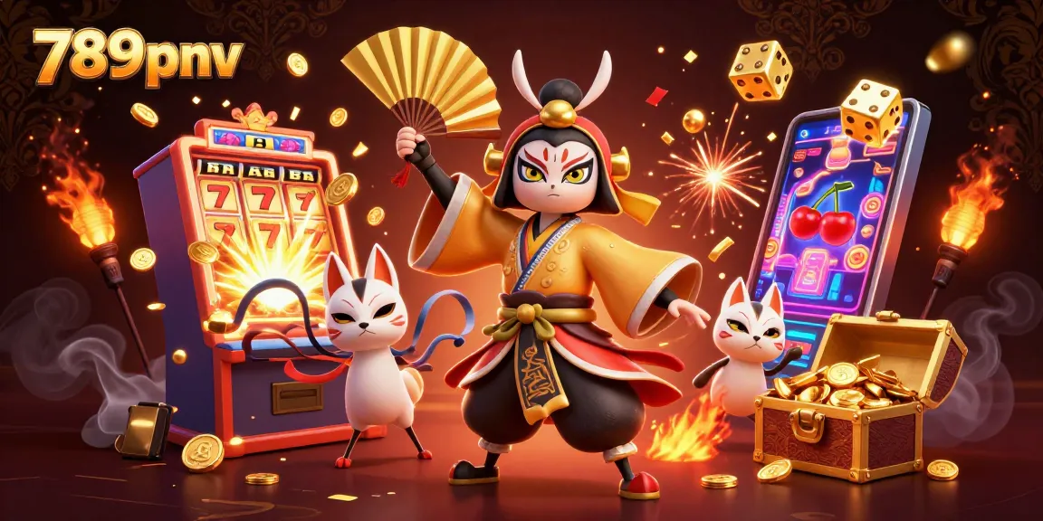 Experience immersive 789pnv gaming with vibrant slot machines, characters, and dynamic casino elements.